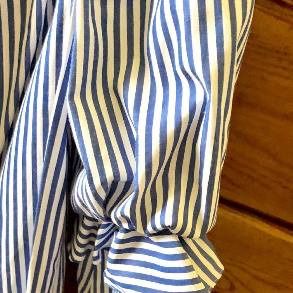 BCX Blue Striped Off The Shoulder Blouse - Picture 4 of 6